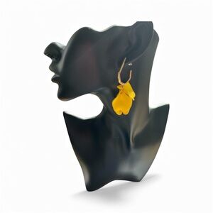Yellow Floral Fashion Statement Earrings